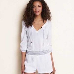 AEO Gauze Beach Coverup in White Small